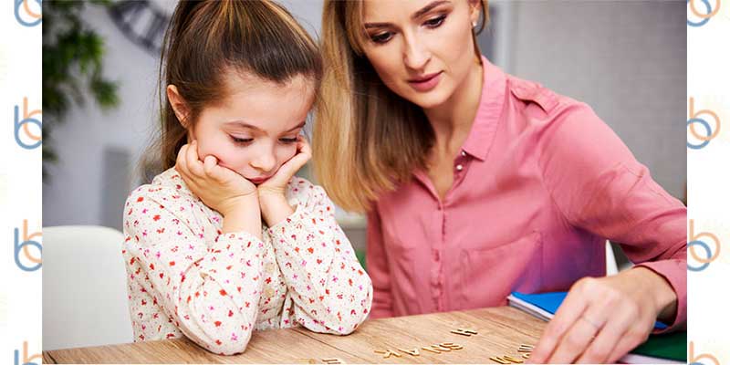 learning at home, girl and mother, learning to read, elearning, stay at home learning